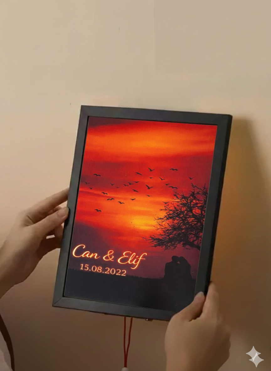 Kişiye Özel Işıklandırılmış ve Ayarlanabilir Gün Batımı Resmi